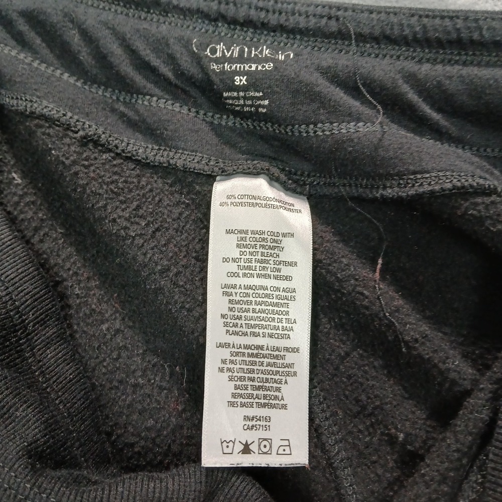 Calvin Klein Performance Sweatpants Women 3X Black Logo Fleece Lined Tapered Leg - Picture 4 of 7